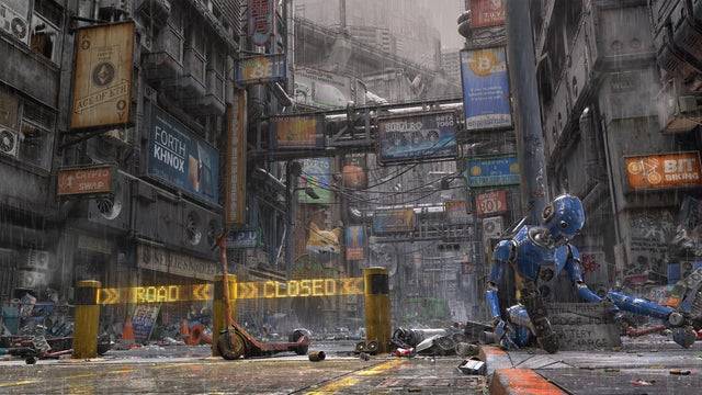 Crypto slums (Rainy) by artist Mikael Mellbris - thought folks might enjoy this